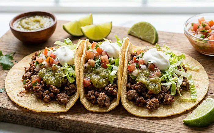 Chudé mleté ​​hovädzie tacos